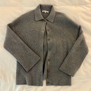 Reformation Fantino Cashmere collared button up sweater / cardigan small